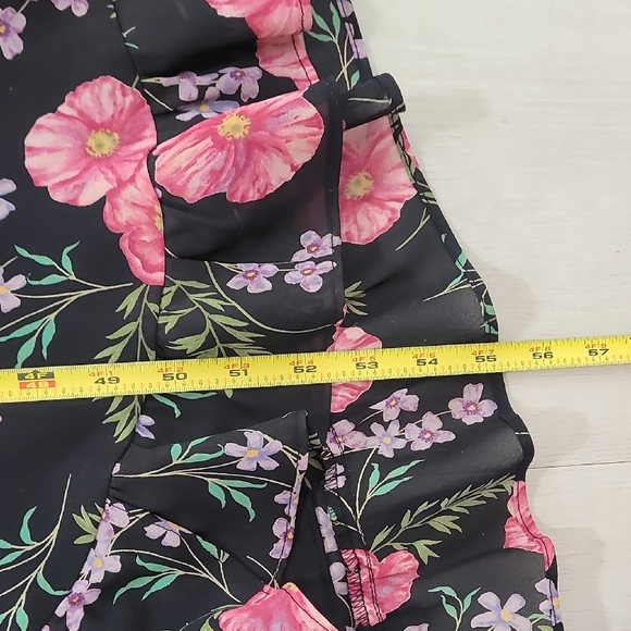 Worthington Cowl Neck Maxi Dress Size 14 Floral Short Sleeve - Picture 12 of 14